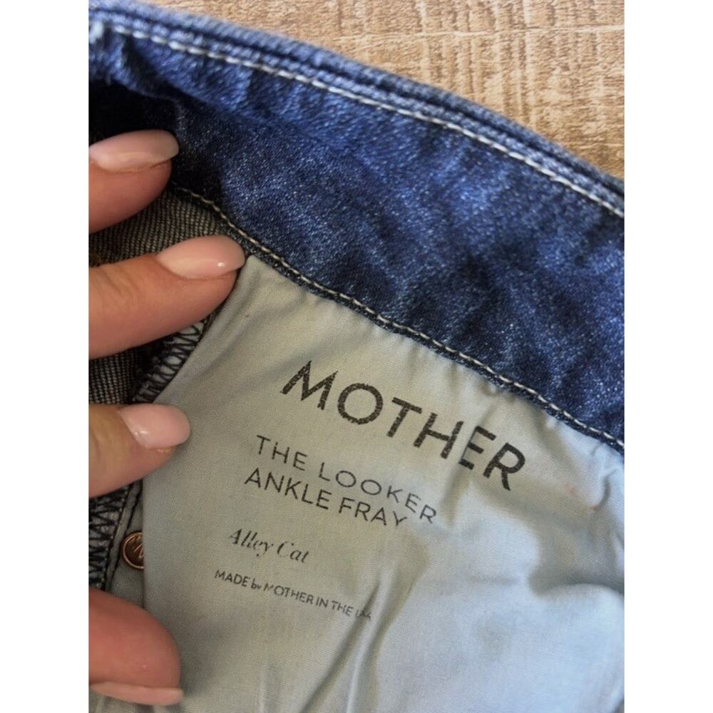 MOTHER The Looker Ankle Fray Alley Cat Distressed Stretch Jeans Womens 28 USA - Picture 3 of 14